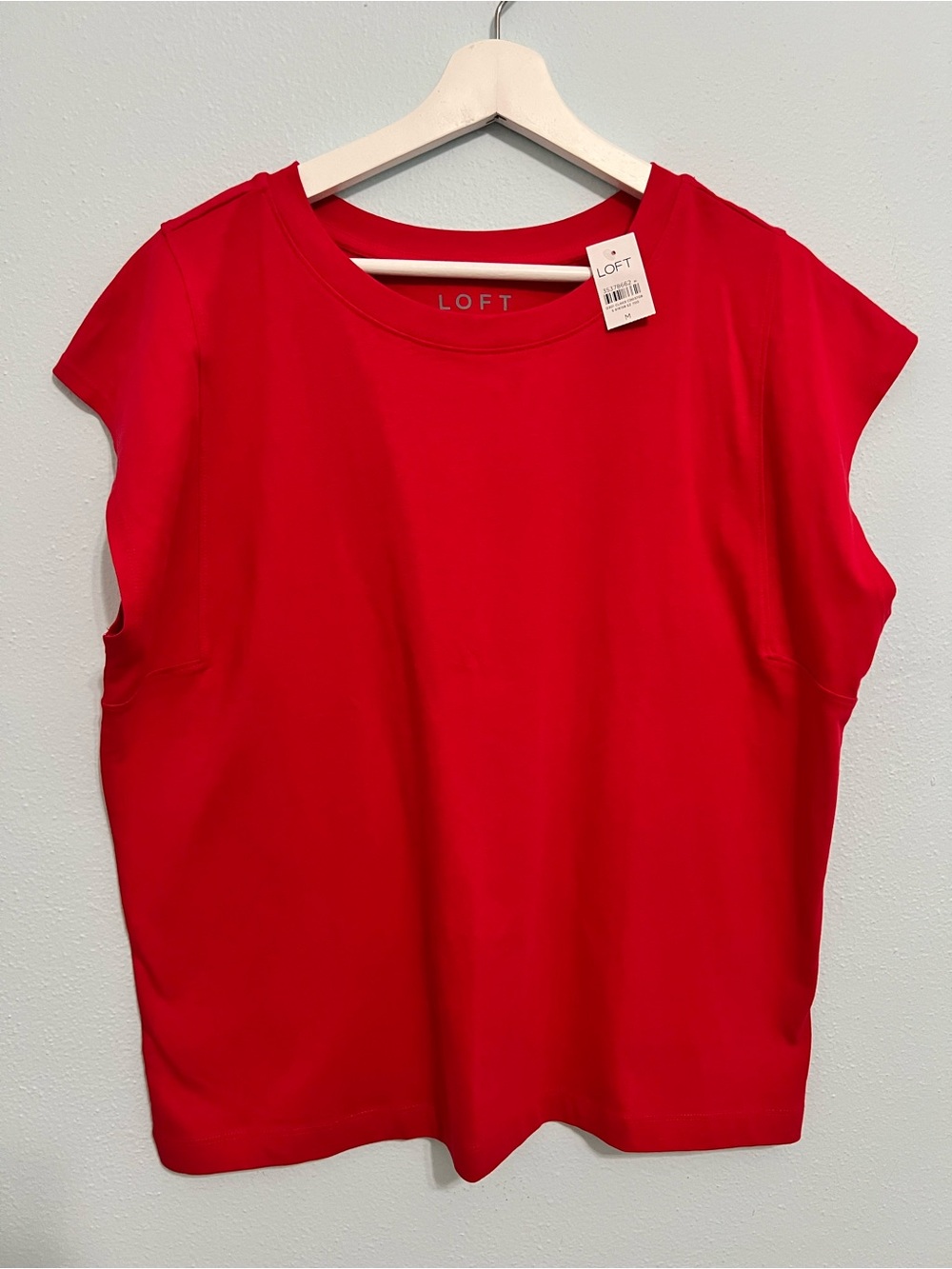 LOFT Red Cap Sleeve Knit Tee